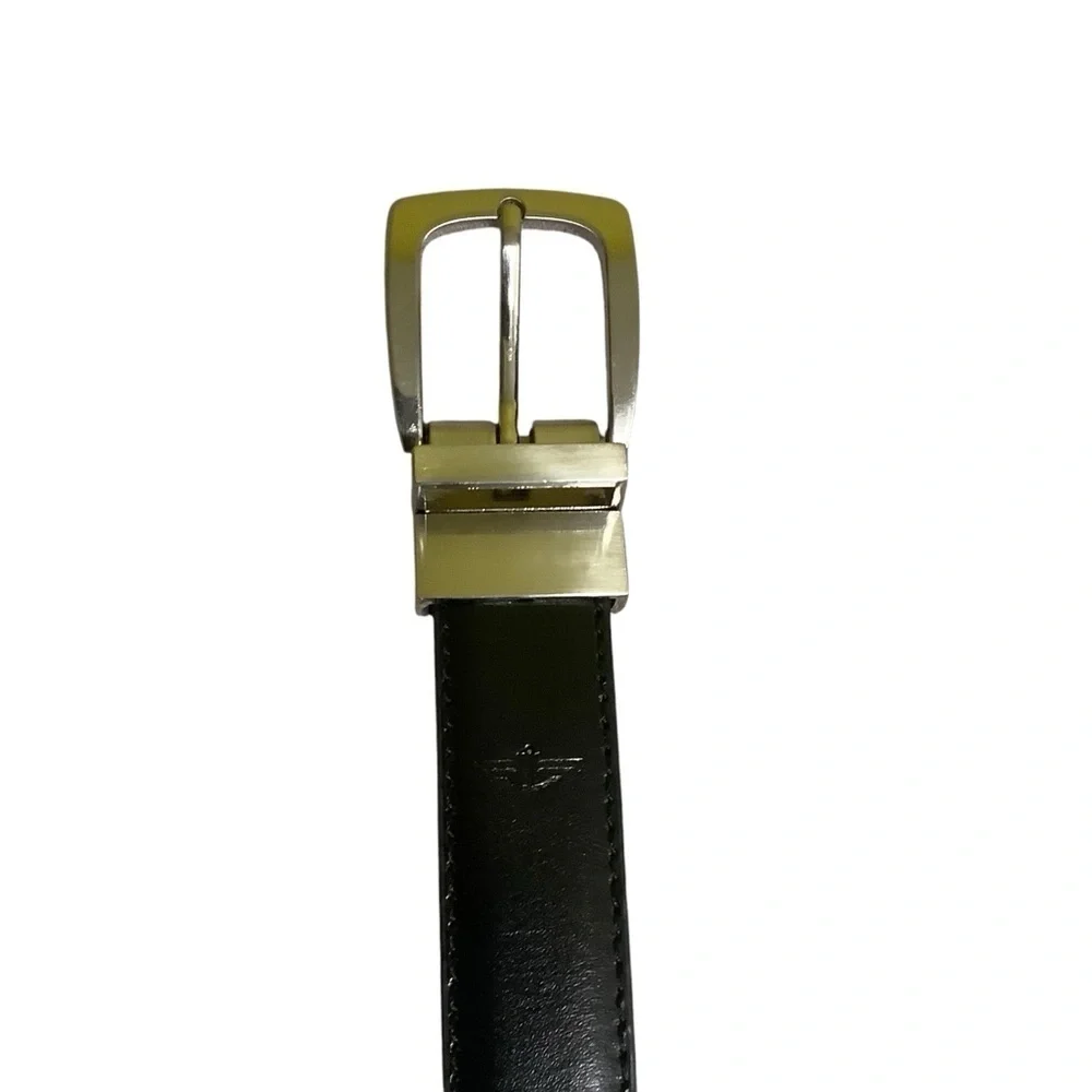 Dockers Reversible Bonded Leather Belt Sz 22-24 Nickel Black Brown